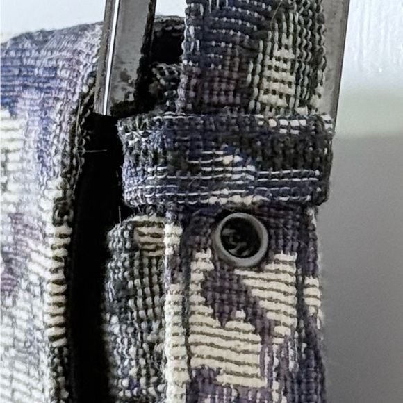 Floral Blue While Lace Rectangular Purse Shoulderbag Fold Over Snap Closure - Picture 9 of 16